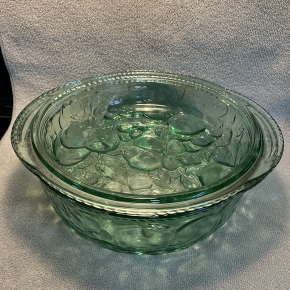 Vintage Libby 2 in One Casserole Dish & Pie Plate Orchard Fruit pattern. 3 Qrt - Picture 2 of 8